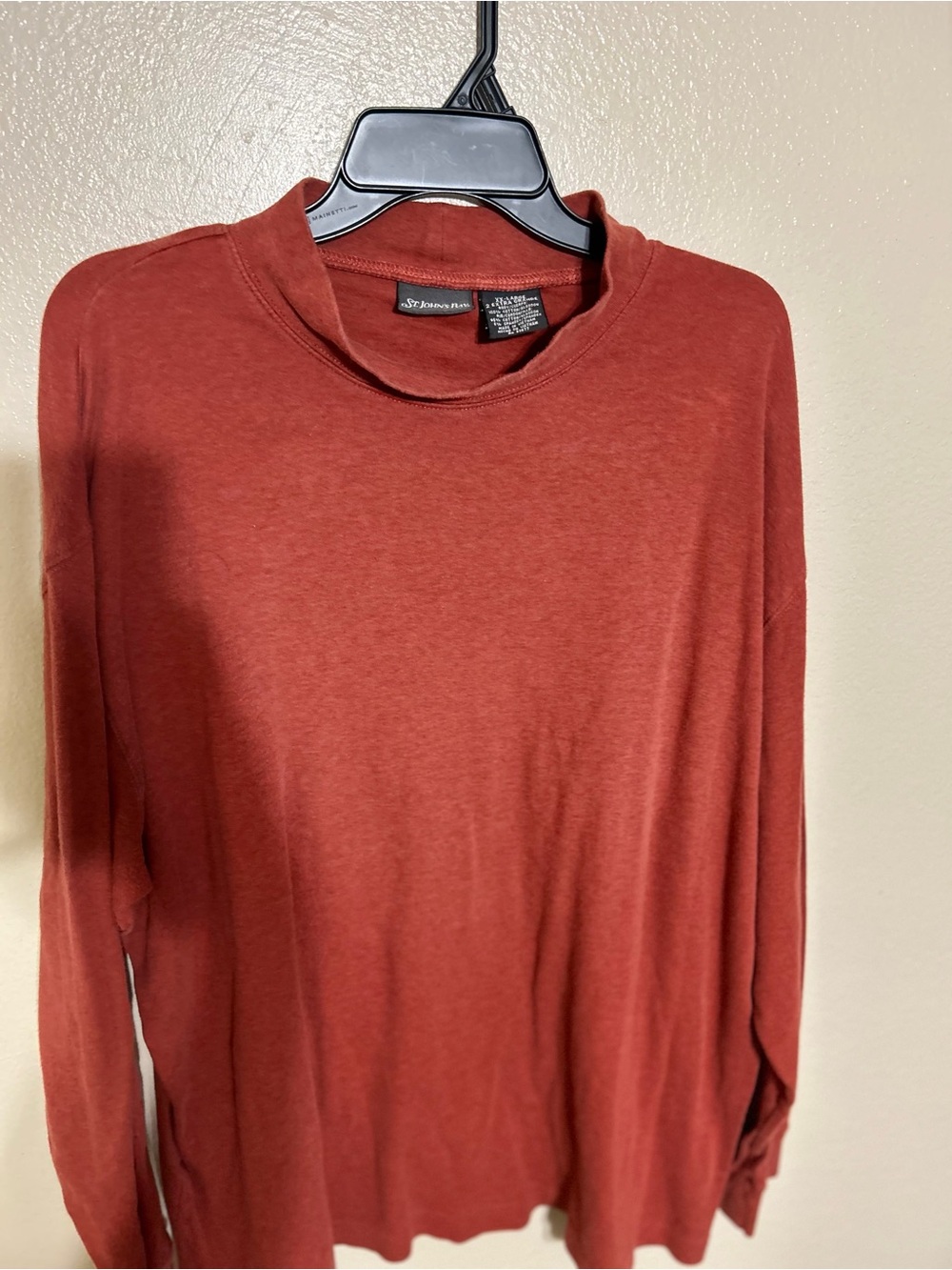 St. John's Bay Rust Red Long Sleeve Crewneck Top